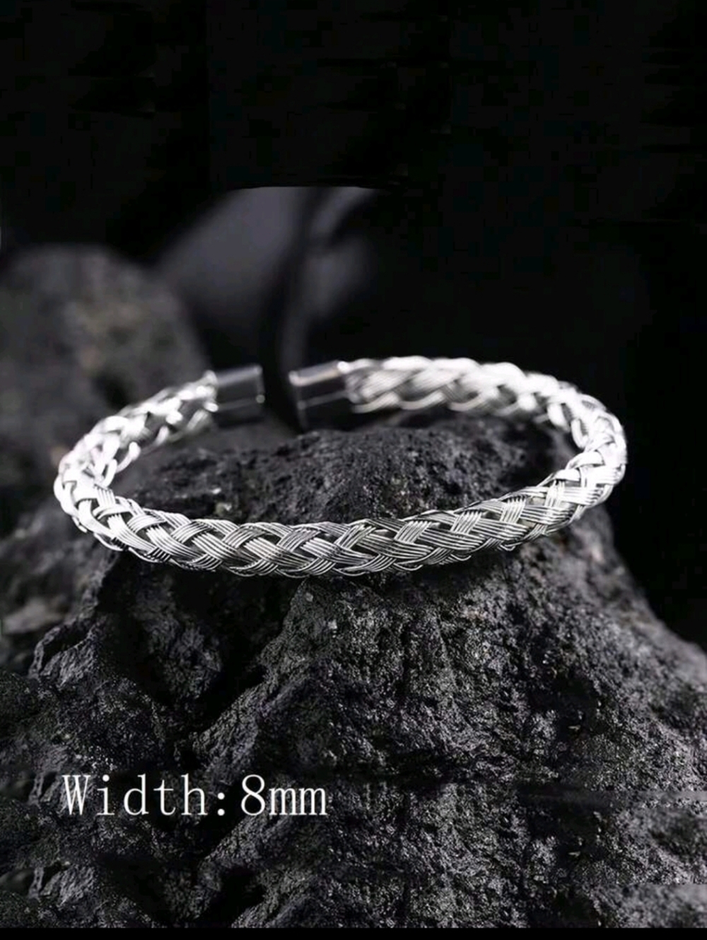 Braided Stainless Steel Men's Cuff Bracelet